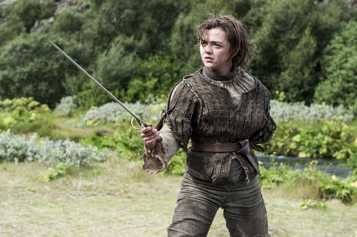 Arya Stark from Game of Thrones with Needle sword