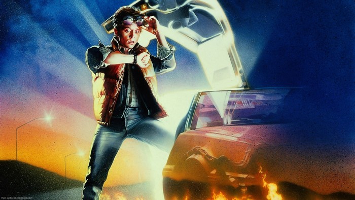 Marty McFly from Back to the Future with DeLorean