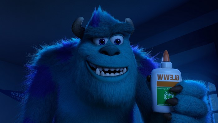 James P. Sullivan from Monsters, Inc. holding glue