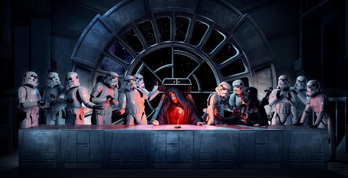 The Last Supper with Emperor Palpatine and Stormtroopers from Star Wars