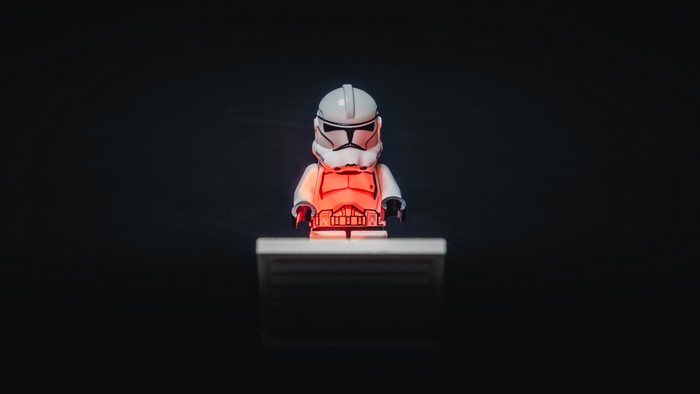 Star Wars Clone Trooper Lego Toy with Red Glow