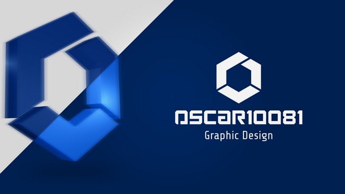 Abstract blue logo and OSCAR10081 graphic design