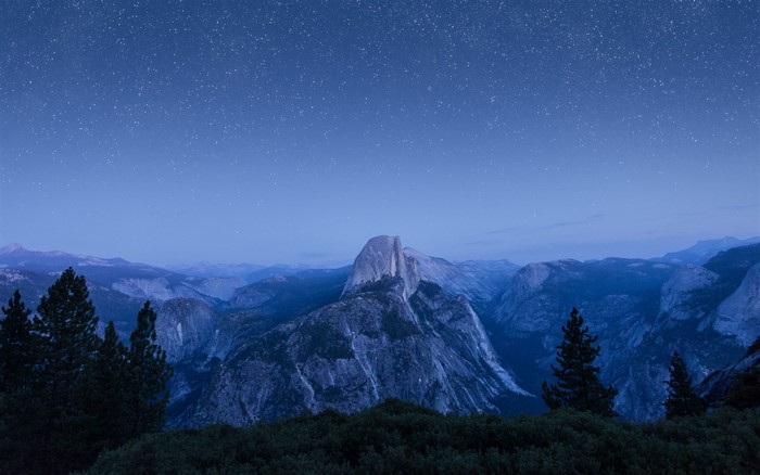 Half Dome Yosemite National Park at Night