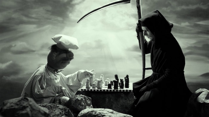 Grim Reaper and Chef playing chess