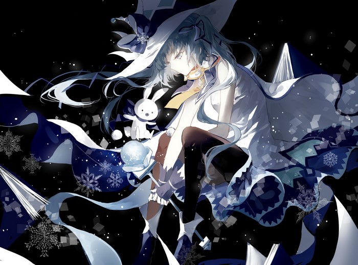 Hatsune Miku from Vocaloid in a snowy scene