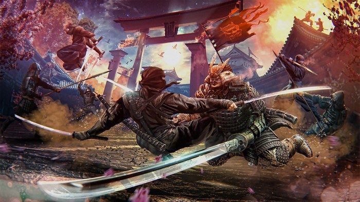 Samurai and Ninjas in a Fierce Battle