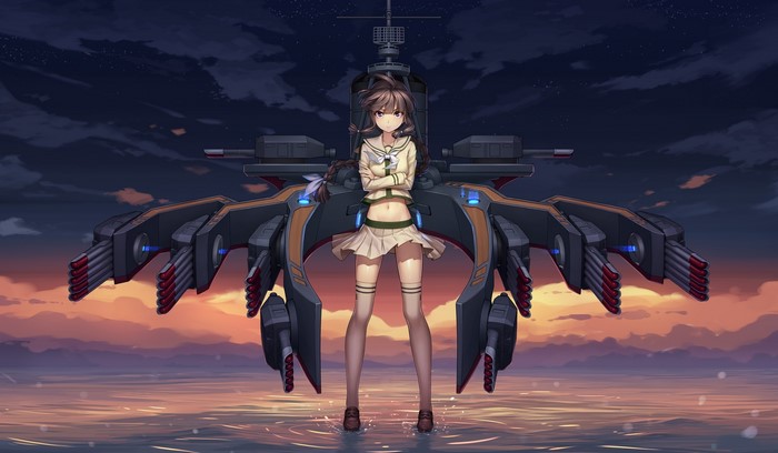 Kitakami from Kantai Collection with a large ship armament