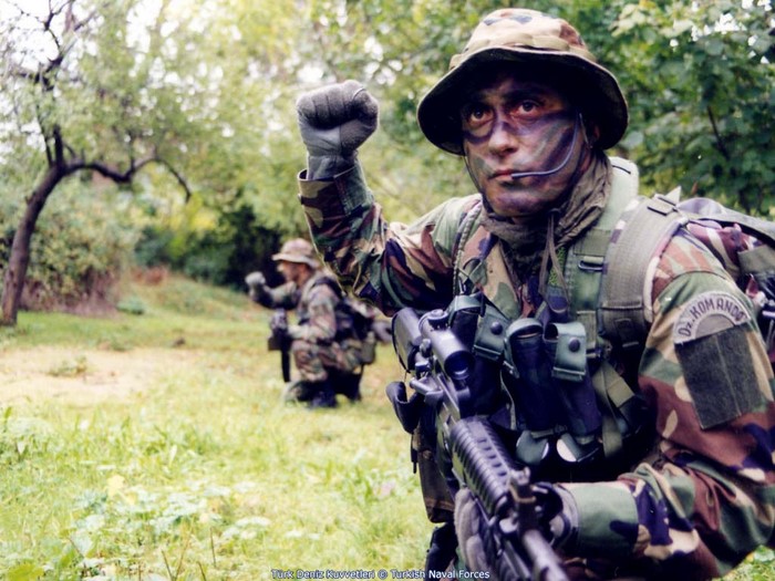 Turkish Naval Forces special forces soldier with rifle