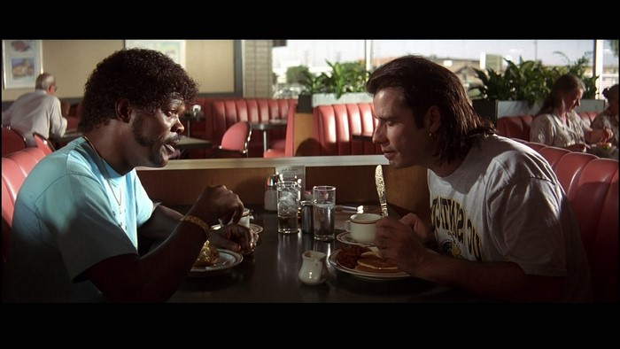 Pulp Fiction: Samuel L. Jackson and John Travolta in diner