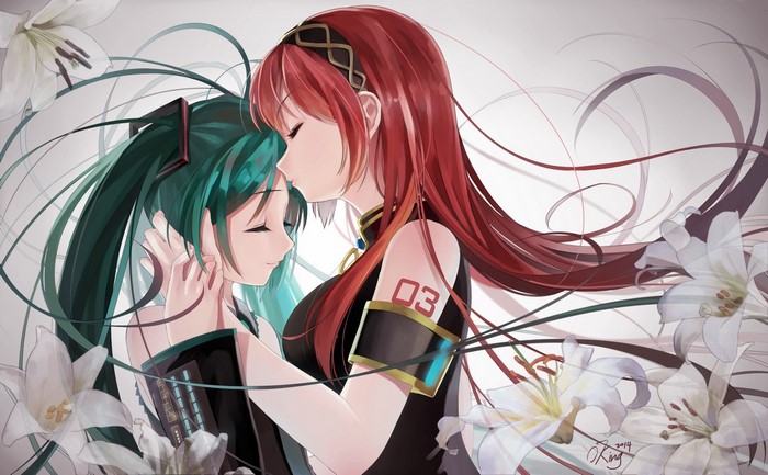 Hatsune Miku and Megurine Luka from Vocaloid