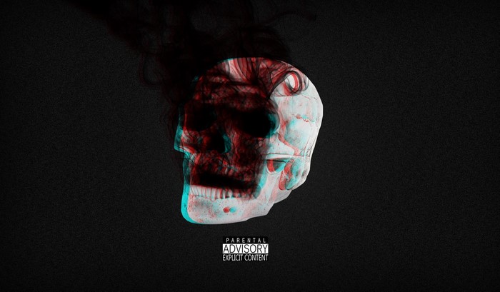 Parental Advisory Explicit Content Skull with Smoke