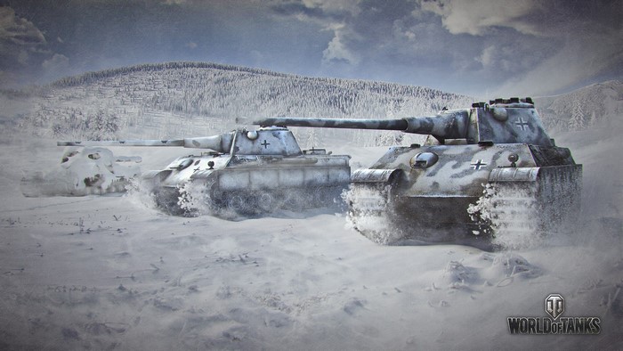 World of Tanks Winter Battle with Panther Tanks