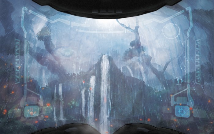 Samus Aran's visor view in Metroid Prime