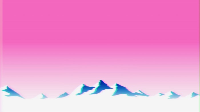Vaporwave Glitch Art Mountains Pink Sky