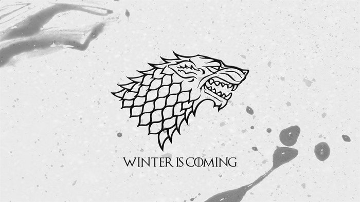 House Stark wolf sigil and "Winter is Coming"