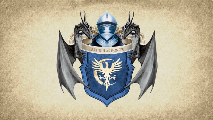 Coat of Arms with Knight, Dragons, and Phoenix from Game of Thrones
