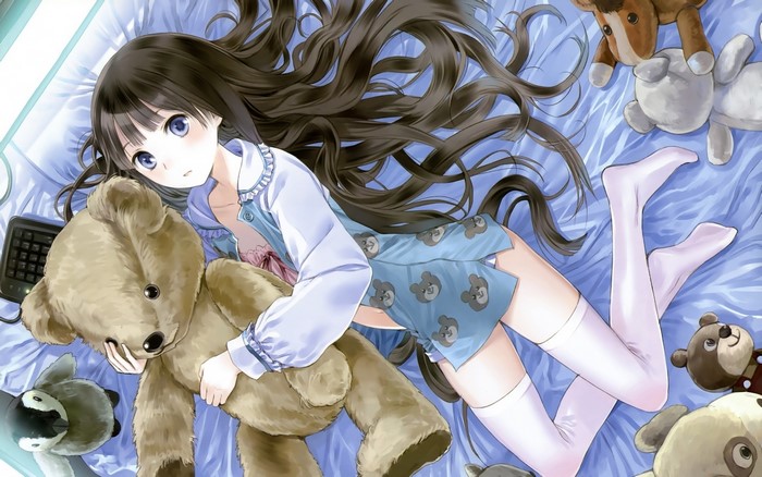 Shionji Yuuko from Kamisama no Memo-chou with Teddy Bears