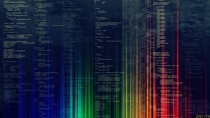 Abstract code with colorful vertical lines