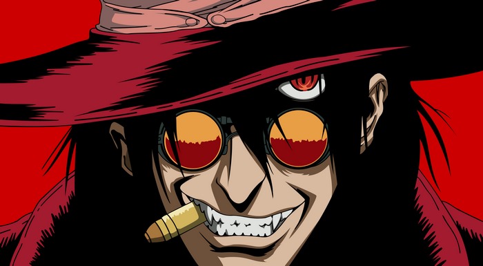 Alucard from Hellsing with a cigar