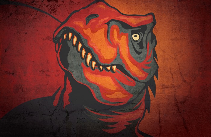 Stylized Dinosaur Head on Textured Background