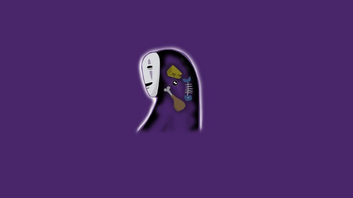 No-Face from Spirited Away with food inside