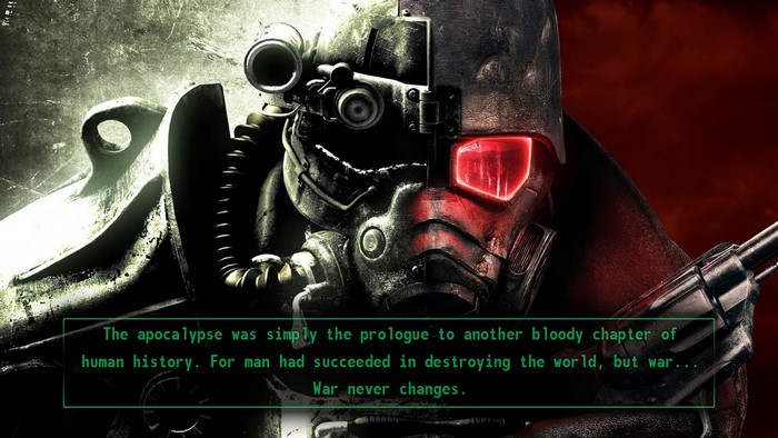 Fallout New Vegas Power Armor with War Quote