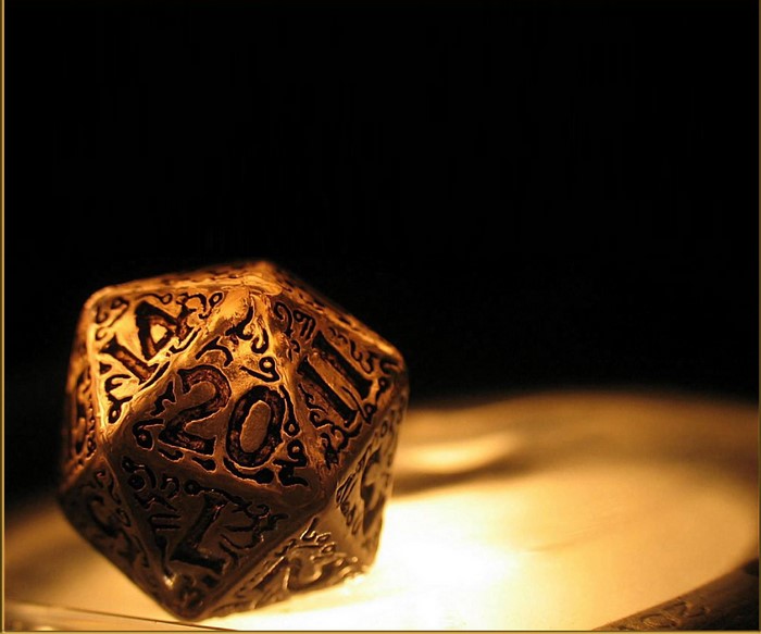 Dungeons and Dragons 20-sided die