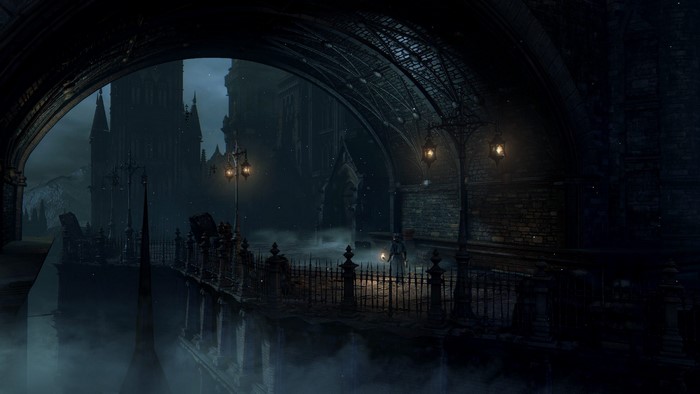 Bloodborne Dark Gothic Architecture at Night