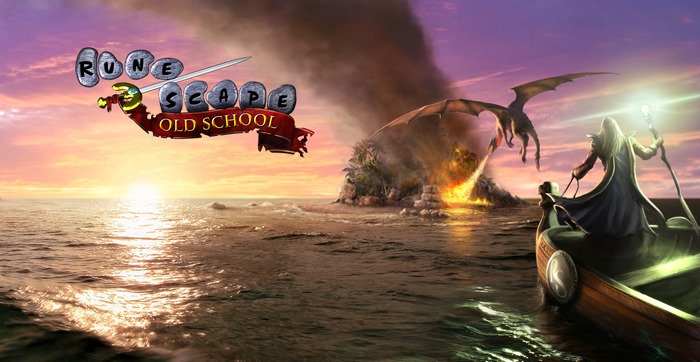 Old School RuneScape logo with dragon and wizard