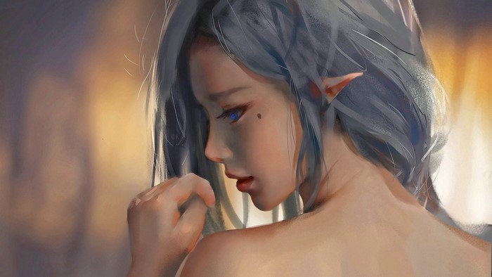 Fantasy art of an elf girl