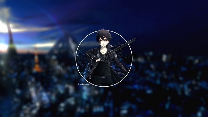 Kirito from Sword Art Online with a sword