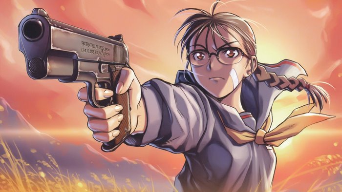 Revy from Black Lagoon holding a pistol