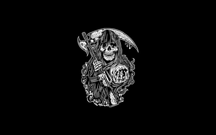 Grim Reaper with Scythe and Rifle