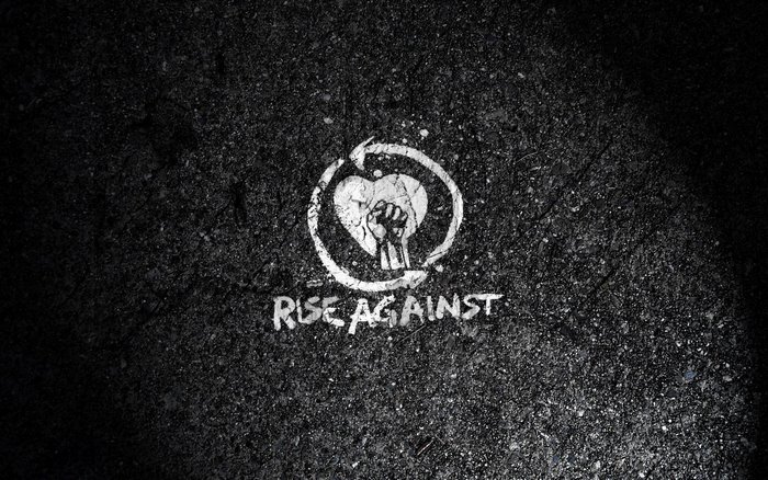 Rise Against logo with fist and heart symbol