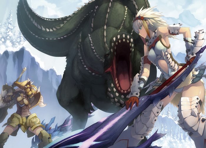 Monster Hunter Deviljho battle with hunters