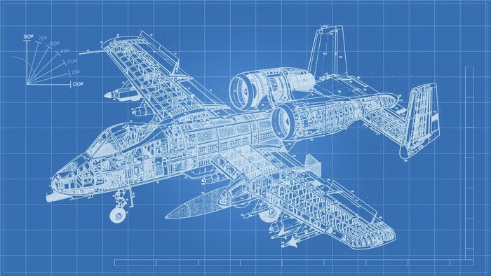 A-10 Thunderbolt II Aircraft Blueprint