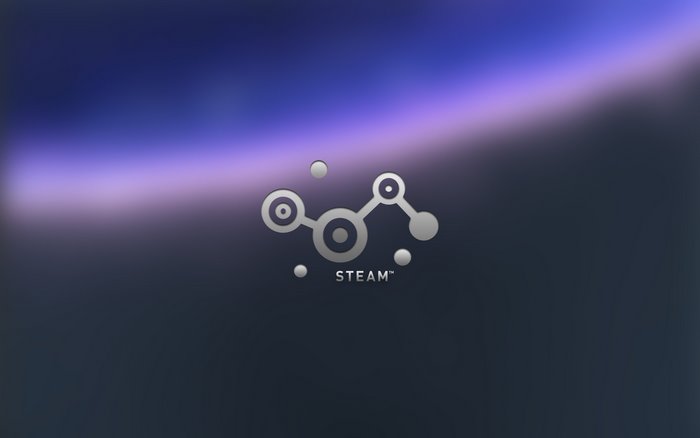 Steam logo with abstract background