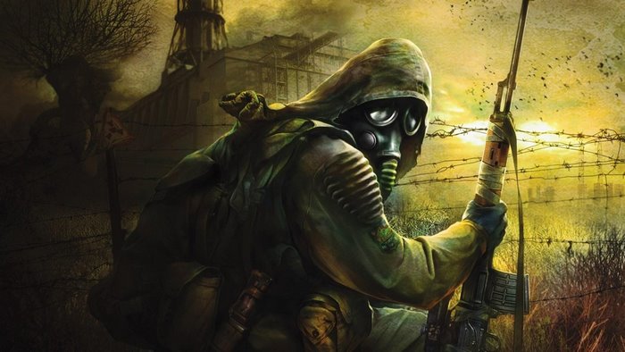 Stalker with gas mask and rifle