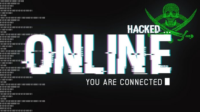 Hacked Online Skull and Swords Binary Code