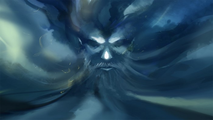 Stormlight Archive character with beard and glowing eyes