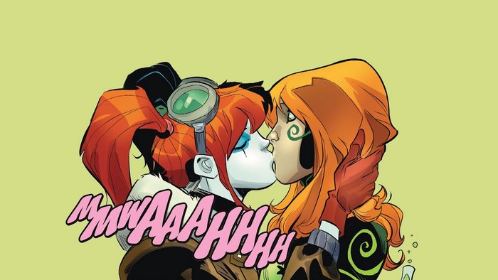 Harley Quinn and Poison Ivy kissing