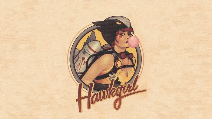 Hawkgirl from DC Comics pin-up art