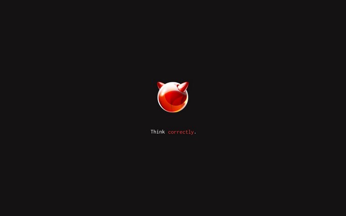 Red devil logo with text "Think correctly."