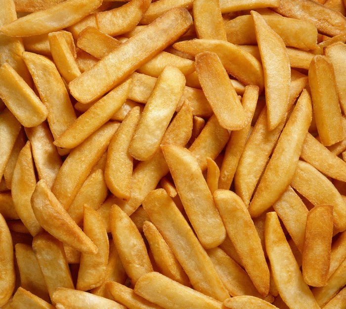A pile of golden french fries
