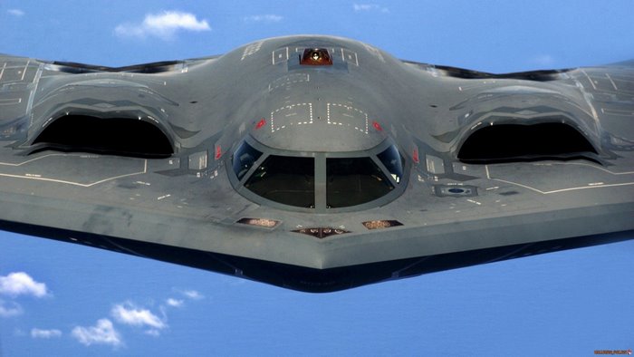 Northrop Grumman B-2 Spirit bomber in flight