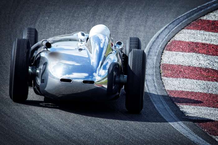 Vintage racing car on a race track