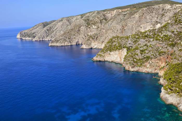 Zakynthos 4K: Blue Sea and Rocky Cliffs