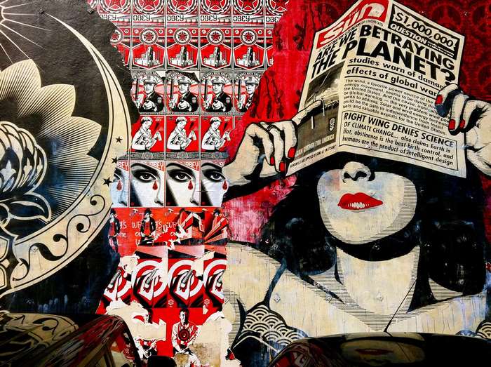 Obey Propaganda Graffiti Wall in San Diego