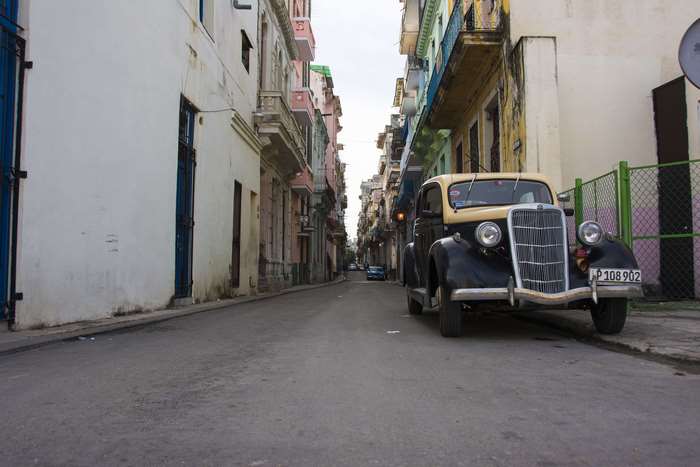Classic car on a street in Cuba