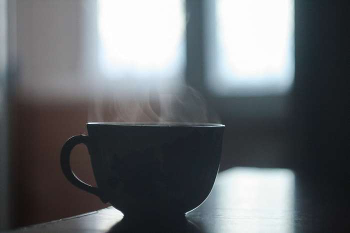 Hot coffee cup with steam 4K